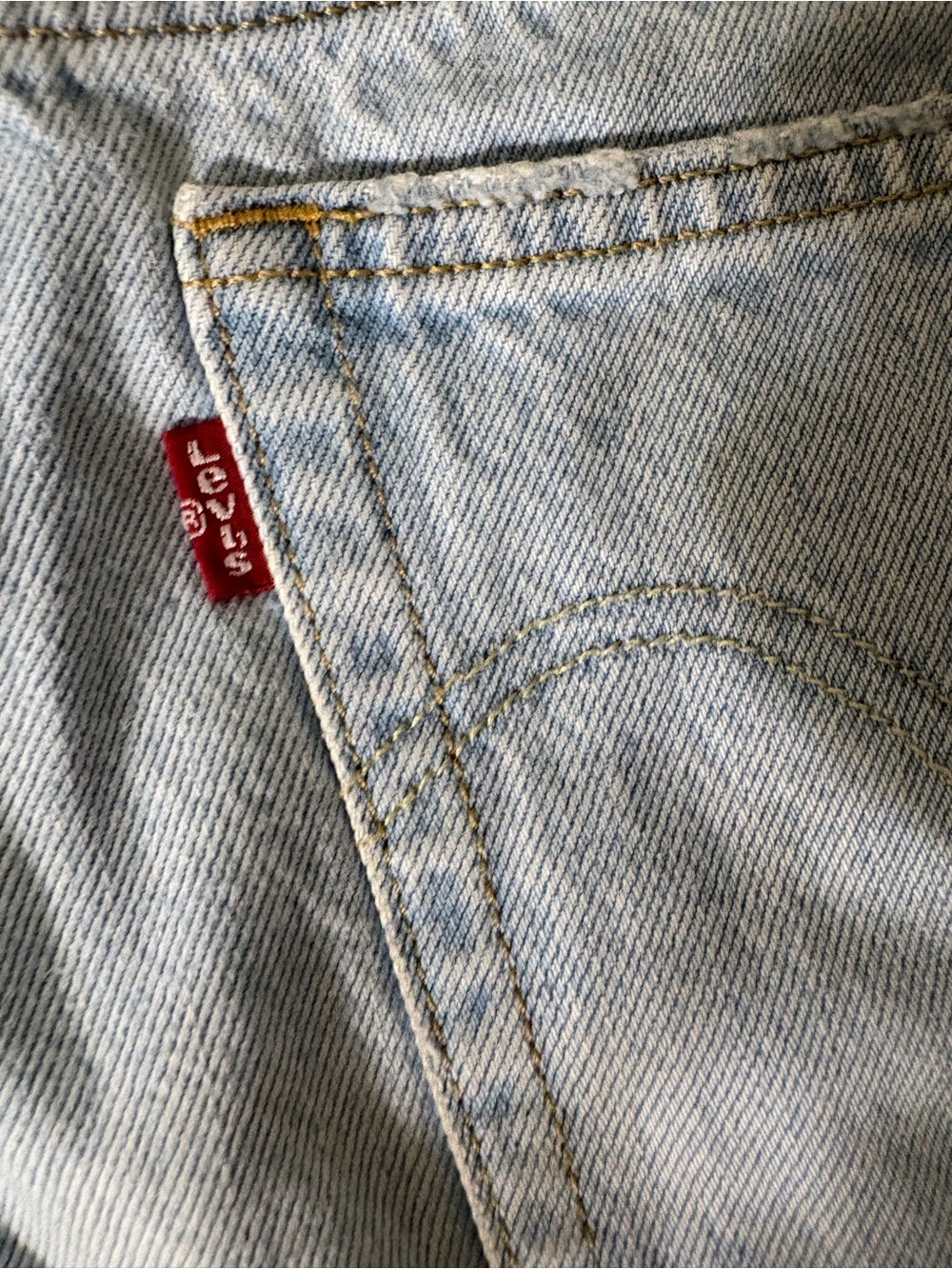 Levi's Light Wash Distressed 501 Cutoff Denim Shorts - Picture 8 of 10